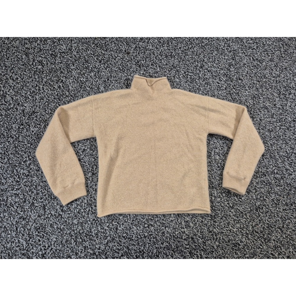 Antonio Melani 100% Cashmere Sweater Womens Small Tan Cropped Mock Neck Soft